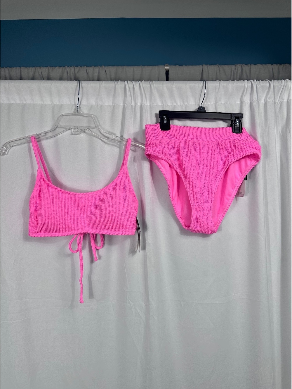 Salt & Cove Pink Textured Two-Piece Swimsuit Set Size Large
